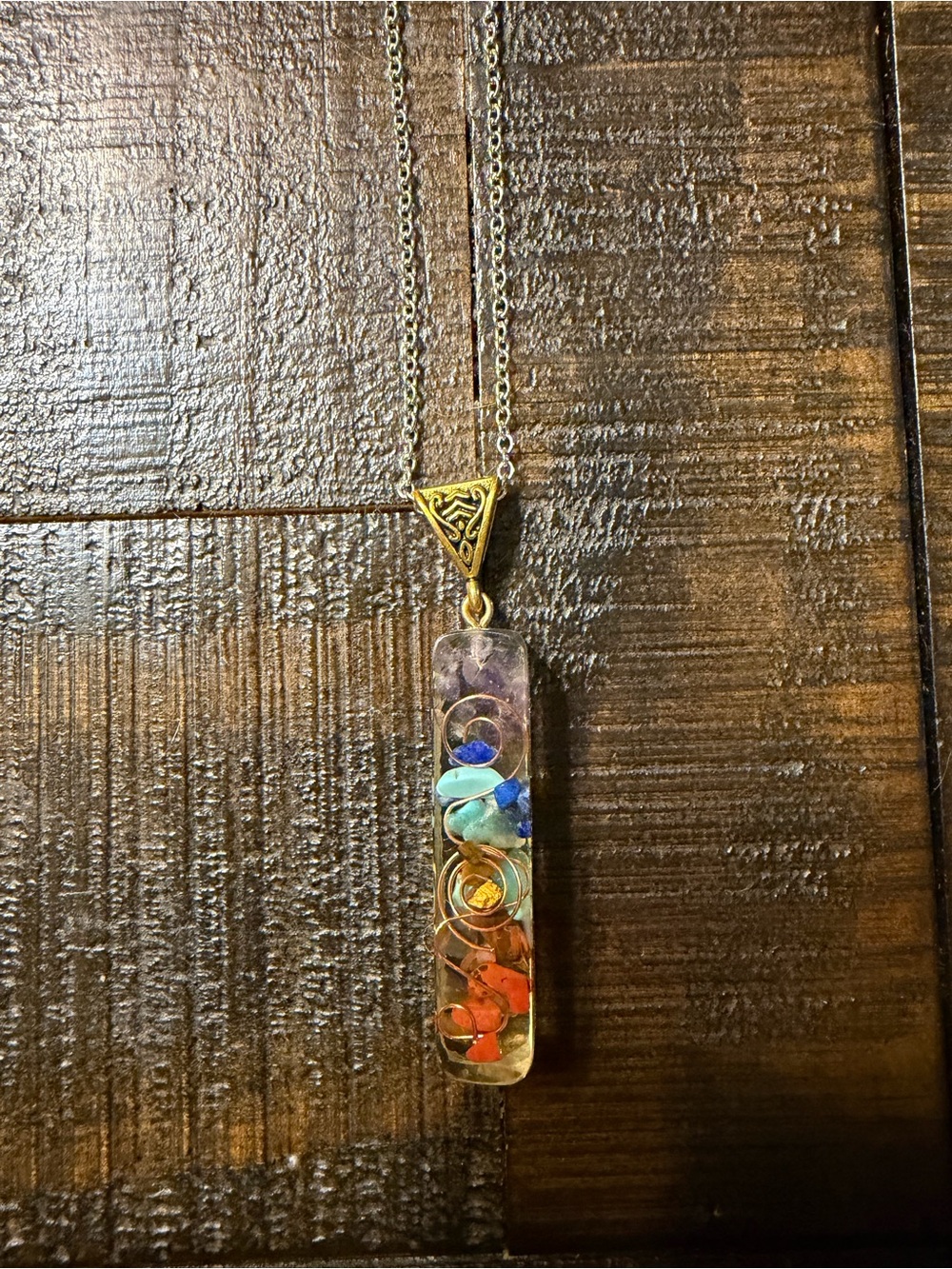Multicolor Chakra Stone Pendant Necklace - Women Jewelry